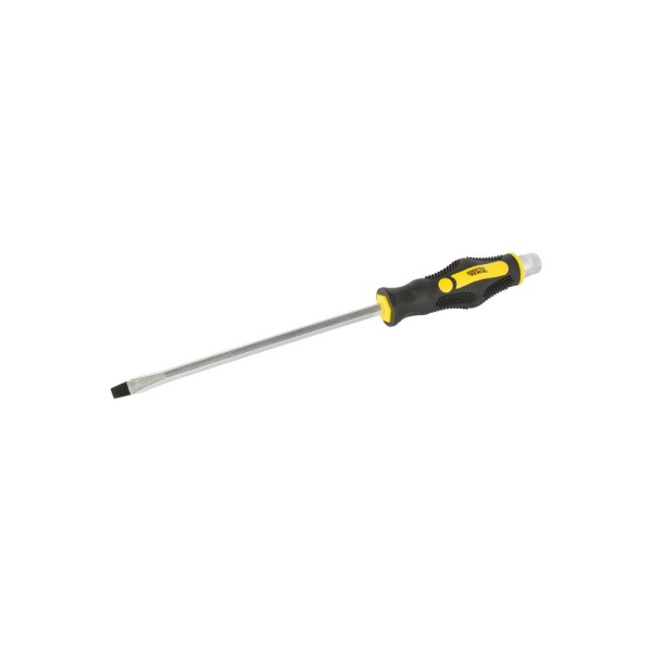 Викрутка ударна шліцева магнітна MASTERTOOL EXTERNAL HEX SL8х200 мм ручка з TPR покриттям 49-6820