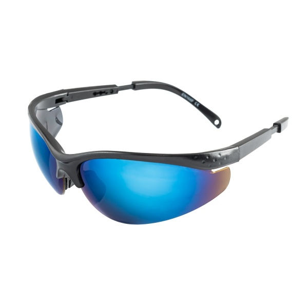 Окуляри відкриті MASTERTOOL SPORTLINE BLUE MIRROR захист від подряпин ANTI-SCRATCH регульовані дужки 82-0002