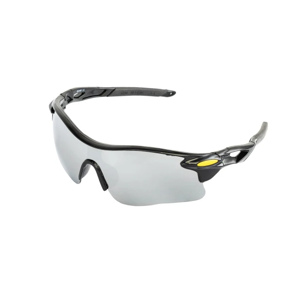 Окуляри відкриті MASTERTOOL SPORTLINE SILVER MIRROR панорамна лінза напівоправа протиковзкі дужки 82-0013