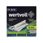 Скоби загартовані для пневмостеплера WERTVOLL тип 90 16 мм/5.8х1.25 мм 17000 шт FX-2416 - Зображення 2