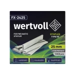 Скоби загартовані для пневмостеплера WERTVOLL тип 90 25 мм/5.8х1.25 мм 11000 шт FX-2425 - Зображення 2