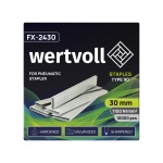 Скоби загартовані для пневмостеплера WERTVOLL тип 90 30 мм/5.8х1.25 мм 10000 шт FX-2430 - Зображення 2