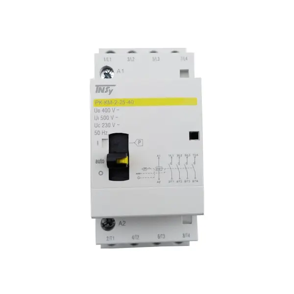 Контактор модульний РК-КМ-2-25-40 25А 230AC 4NO 4р 2мод. з ручним керуванням TNSy