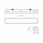LED світильник IP65 лінійний під лампу 2хТ8 VIDEX 0,6М 220V - Зображення 9