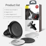 Автоутримувач Baseus Magnetic Air Vent Car Mount Holder Silver (SUGX-A0S) - Зображення 2