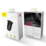 Автомобільний зарядний пристрій Baseus Circular Plastic A+A 30W Dual QC3.0 Чорний (CCALL-YD01) - Зображення 3