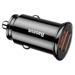 Автомобільний зарядний пристрій Baseus Circular Plastic A+A 30W Dual QC3.0 Чорний (CCALL-YD01) - Зображення 6