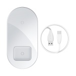 Беспроводное зарядное устройство Baseus Simple 18W 2 in 1 Белый (WXJK-02) - Зображення 4