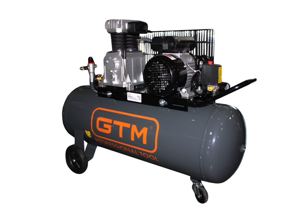 114755-82775-27156201.png GTM Компресор рес-100л 400/300л/хв 2,2кВт 10бар 220В 2 циліндри - Зображення 1