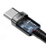 Кабель Baseus Cafule Type-C to Type-C PD2.0 100W 5A 20V 2M Чорний/Сірий (CATKLF-ALG1) - Зображення 3