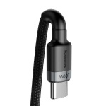 Кабель Baseus Cafule Type-C to Type-C PD2.0 100W 5A 20V 2M Чорний/Сірий (CATKLF-ALG1) - Зображення 4