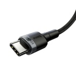 Кабель Baseus Cafule Type-C to Type-C PD2.0 100W 5A 20V 2M Чорний/Сірий (CATKLF-ALG1) - Зображення 5