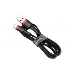 Кабель Baseus Cafule USB 2.0 to Lightning 2.4A 1M Чорний/Червоний (CALKLF-B19)