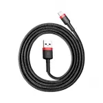 Кабель Baseus Cafule USB 2.0 to Lightning 2.4A 1M Чорний/Червоний (CALKLF-B19) - Зображення 2