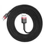 Кабель Baseus Cafule USB 2.0 to Type-C 2A 2M Чорний/Червоний (CATKLF-C91) - Зображення 3