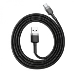 Кабель Baseus Cafule USB 2.0 to Type-C 3A 1M Чорний/Сірий (CATKLF-BG1) - Зображення 3