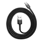 Кабель Baseus Cafule USB 2.0 to Type-C 3A 1M Чорний/Сірий (CATKLF-BG1) - Зображення 3