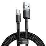 Кабель Baseus Cafule USB 2.0 to Type-C 3A 1M Чорний/Сірий (CATKLF-BG1) - Зображення 5