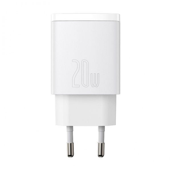 Зарядний пристрій Baseus Compact Quick Charger USB+Type-C 20W Білий (CCXJ-B02)