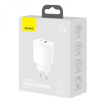 Зарядний пристрій Baseus Compact Quick Charger USB+Type-C 20W Білий (CCXJ-B02) - Зображення 6