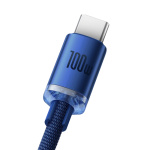 Кабель Baseus Crystal Shine USB 2.0 to Type-C 100W 1.2M Синій (CAJY000403) - Зображення 2