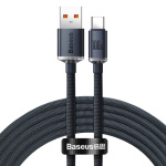 Кабель Baseus Crystal Shine USB 2.0 to Type-C 100W 2M Чорний (CAJY000501)