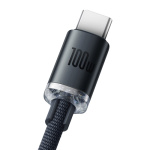 Кабель Baseus Crystal Shine USB 2.0 to Type-C 100W 2M Чорний (CAJY000501) - Зображення 2