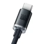 Кабель Baseus Crystal Shine USB 2.0 to Type-C 100W 2M Чорний (CAJY000501) - Зображення 2