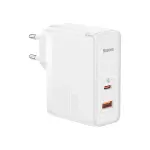 Мережевий зарядний пристрій Baseus GaN5 Pro 2 порта, USB + Type-C 100W Белый (CCGP090202)