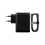 Мережевий зарядний пристрій Baseus GaN5 Pro 2 порта, USB + Type-C 100W Черный (CCGP090201) - Зображення 3