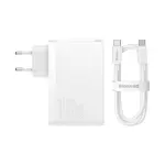 Мережевий зарядний пристрій Baseus GaN5 Pro 3 порта, USB + Type-C 140W Белый (CCGP100202) - Зображення 3