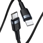 Кабель Baseus Cafule Type-C to Lightning PD 18W 1M Чорний/Сірий (CATLKLF-G1) - Зображення 2