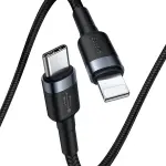 Кабель Baseus Cafule Type-C to Lightning PD 18W 1M Чорний/Сірий (CATLKLF-G1) - Зображення 2