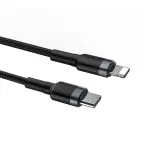 Кабель Baseus Cafule Type-C to Lightning PD 18W 1M Чорний/Сірий (CATLKLF-G1) - Зображення 3