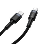 Кабель Baseus Cafule Type-C to Lightning PD 18W 1M Чорний/Сірий (CATLKLF-G1) - Зображення 4