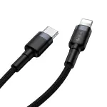Кабель Baseus Cafule Type-C to Lightning PD 18W 1M Чорний/Сірий (CATLKLF-G1) - Зображення 4
