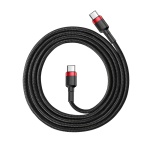 Кабель Baseus Cafule Type-C to Type-C PD2.0 60W 20V 3A 1M Чорний/Червоний (CATKLF-G91) - Зображення 2
