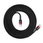 Кабель Baseus Cafule Type-C to Type-C PD2.0 60W 20V 3A 2M Черный/Красный (CATKLF-H91) - Зображення 3