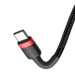 Кабель Baseus Cafule Type-C to Type-C PD2.0 60W 20V 3A 2M Черный/Красный (CATKLF-H91) - Зображення 6