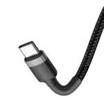 Кабель Baseus Cafule Type-C to Type-C PD2.0 60W 20V 3A 2M Чорний/Сірий (CATKLF-HG1) - Зображення 5