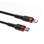 Кабель Baseus Cafule Type-C to Lightning PD 18W 1M Чорний/Червоний (CATLKLF-91) - Зображення 4