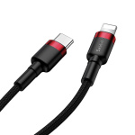 Кабель Baseus Cafule Type-C to Lightning PD 18W 1M Чорний/Червоний (CATLKLF-91) - Зображення 5