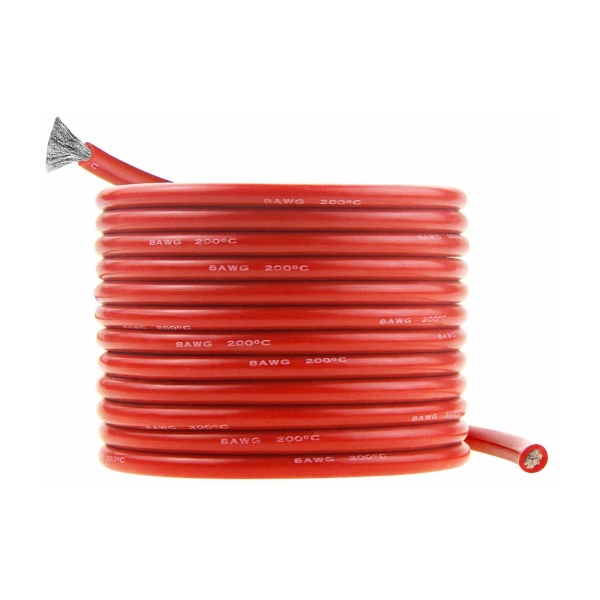 Провід силіконовий QJ 8 AWG (червоний), 1 метр