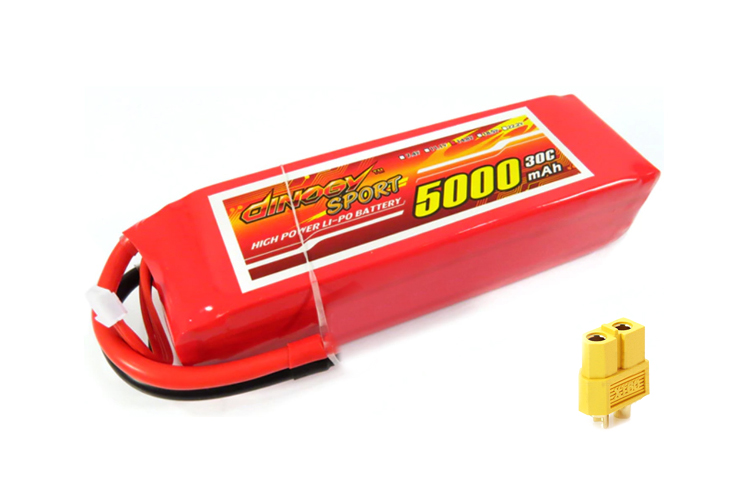 DLC-4S5000D-XT60_01-original.jpg Акумулятор для радіокерованої моделі Dinogy Li-Pol 5000 мАг 14.8 В 4S 30C XT60 - Зображення 1