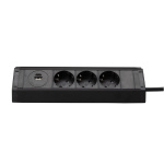 Меблева розетка кухонна (горизонтальна)  3 x 16 А , USB A+C 3,4 А, метал + провід 3 x 1.5 mm² - Зображення 2