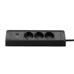 Меблева розетка кухонна (горизонтальна)  3 x 16 А , USB A+C 3,4 А, метал + провід 3 x 1.5 mm² - Зображення 2