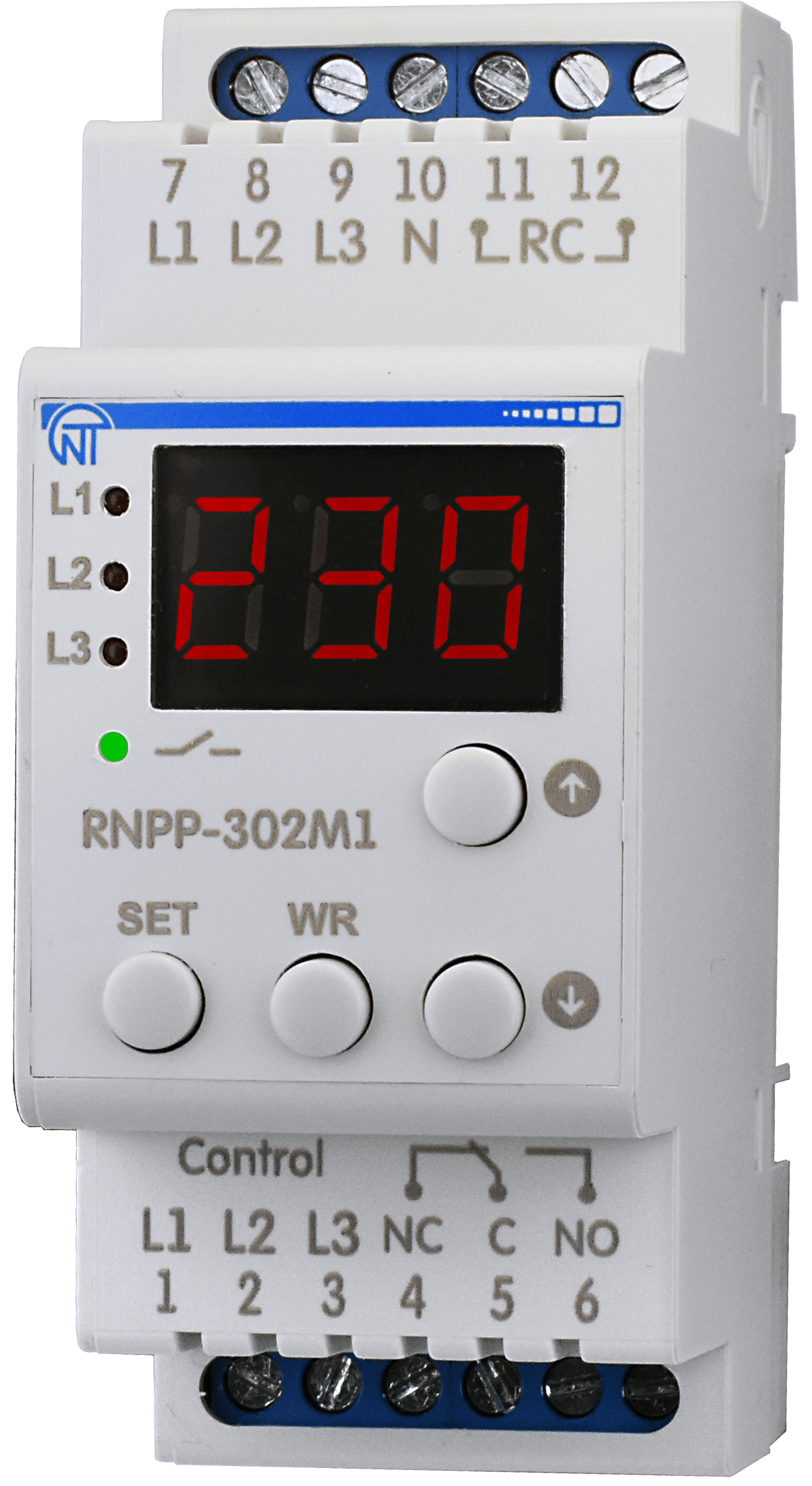 RNPP-302M1-Povorot-Indikator-1-1.png Трифазне реле напруги та контролю фаз РНПП-302М1 Новатек-Електро - Зображення 1