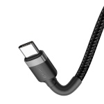 Кабель Baseus Cafule Type-C to Type-C PD2.0 60W 20V 3A 1M Чорний/Сірий (CATKLF-GG1) - Зображення 5