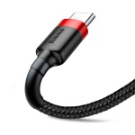 Кабель Baseus Cafule USB 2.0 to Type-C 3A 1M Чорний/Червоний (CATKLF-B91) - Зображення 3