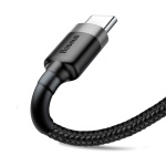 Кабель Baseus Cafule USB 2.0 to Type-C 2A 3M Чорний/Сірий (CATKLF-UG1) - Зображення 4